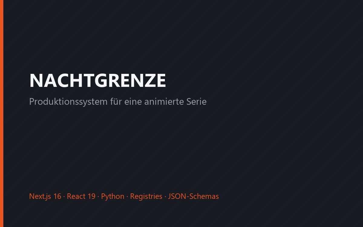 NACHTGRENZE: Produktionssystem für eine Animationsserie