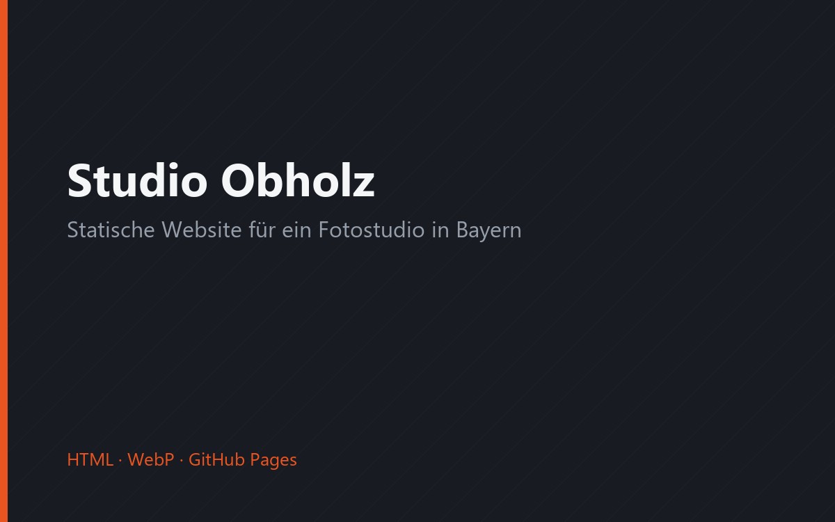 Studio Obholz — Website für ein Fotostudio in Bayern