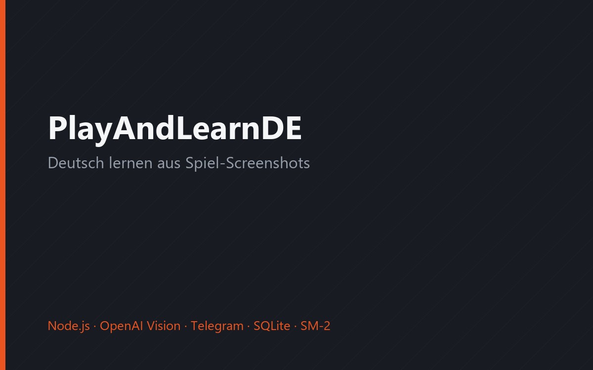 PlayAndLearnDE — Deutsch lernen aus Spiel-Screenshots