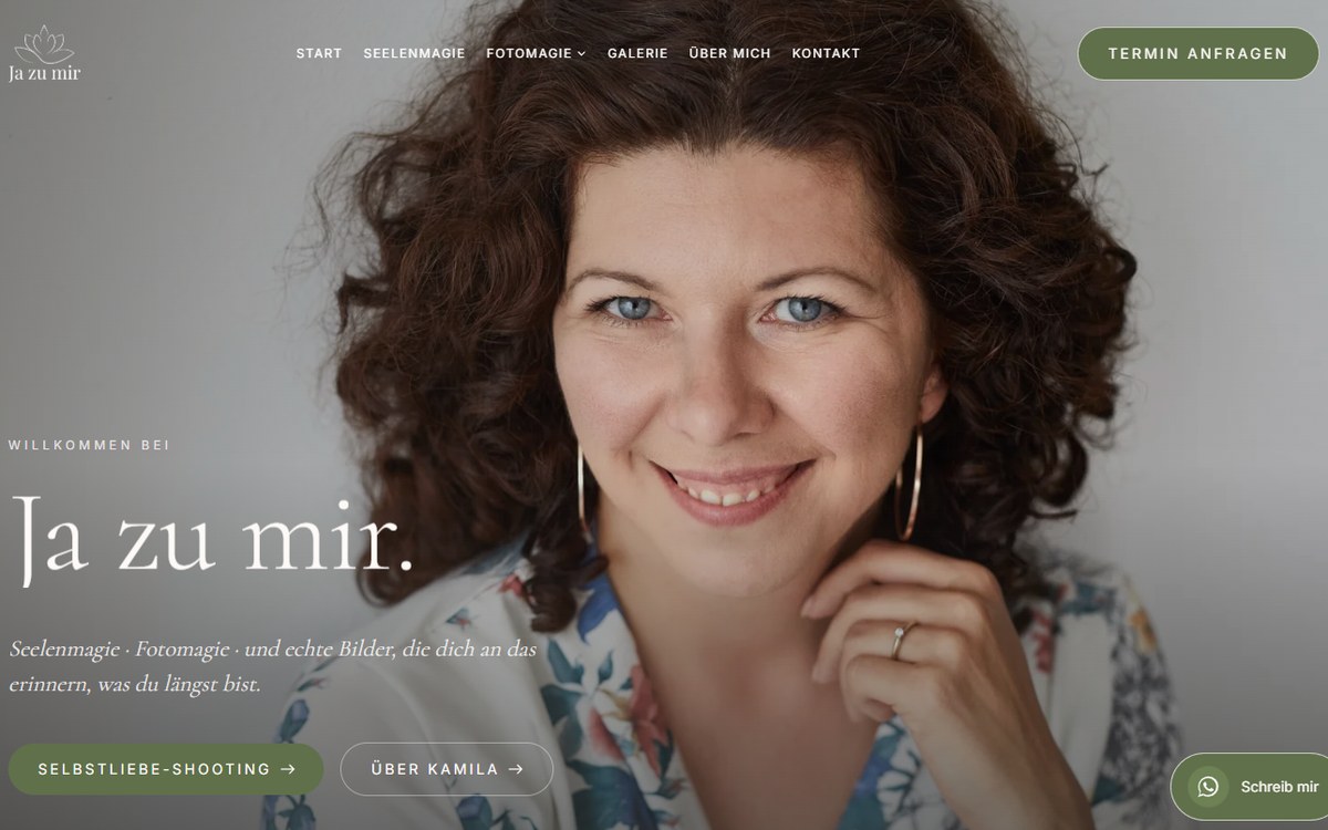 Ja zu mir: Website für ein Fotostudio auf Astro