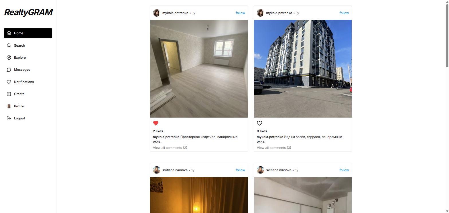 RealtyGRAM — soziales Netzwerk für Makler