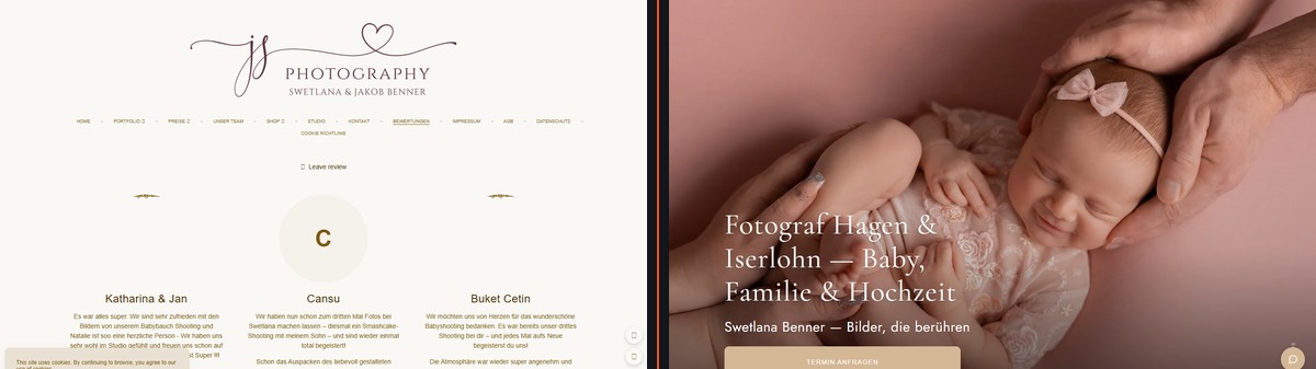 JS Photography, Vorher und nachher