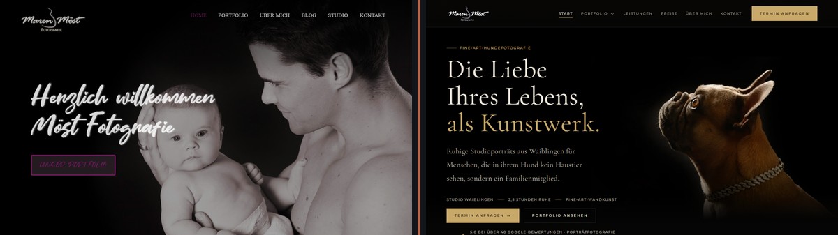 Möst Fotografie, Vorher und nachher